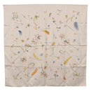 HERMES Carre 90 Scarf Silk White Auth BA14507-1