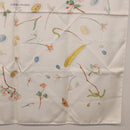 HERMES Carre 90 Scarf Silk White Auth BA14507-12