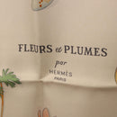 HERMES Carre 90 Scarf Silk White Auth BA14507-13