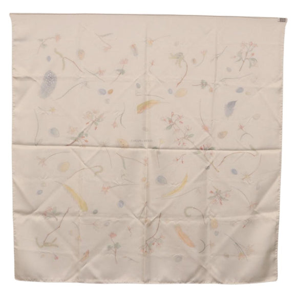 HERMES Carre 90 Scarf Silk White Auth BA14507