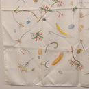 HERMES Carre 90 Scarf Silk White Auth BA14507-9