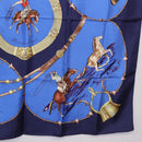 HERMES Carre 90 Scarf ”Pampa” Silk Blue Auth BA14508-10