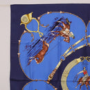 HERMES Carre 90 Scarf ”Pampa” Silk Blue Auth BA14508-2