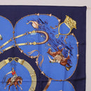 HERMES Carre 90 Scarf ”Pampa” Silk Blue Auth BA14508-4