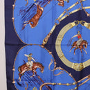 HERMES Carre 90 Scarf ”Pampa” Silk Blue Auth BA14508-5
