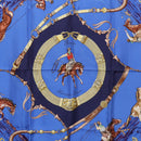 HERMES Carre 90 Scarf ”Pampa” Silk Blue Auth BA14508-6