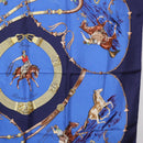 HERMES Carre 90 Scarf ”Pampa” Silk Blue Auth BA14508-7
