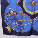 HERMES Carre 90 Scarf ”Pampa” Silk Blue Auth BA14508-8