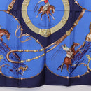 HERMES Carre 90 Scarf ”Pampa” Silk Blue Auth BA14508-9
