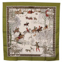 HERMES Carre 90 Scarf Silk Green Auth BA14512M-1