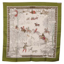 HERMES Carre 90 Scarf Silk Green Auth BA14512M-13