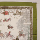 HERMES Carre 90 Scarf Silk Green Auth BA14512M-16