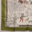 HERMES Carre 90 Scarf Silk Green Auth BA14512M-20