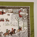 HERMES Carre 90 Scarf Silk Green Auth BA14512M-4