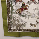 HERMES Carre 90 Scarf Silk Green Auth BA14512M-8