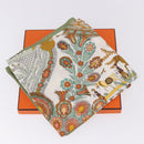 HERMES Carre 90 Scarf ”Decoupages” Silk LIme Green Auth BA14514M-13