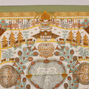 HERMES Carre 90 Scarf ”Decoupages” Silk LIme Green Auth BA14514M-3