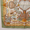 HERMES Carre 90 Scarf ”Decoupages” Silk LIme Green Auth BA14514M-8