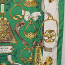 HERMES Carre 90 Scarf ”ETRIERS” Silk Green Auth BA14516-7