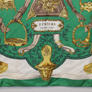 HERMES Carre 90 Scarf ”ETRIERS” Silk Green Auth BA14516-9