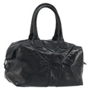 SAINT LAURENT Hand Bag Patent Leather Black Silver 208315 Auth BA14519-1