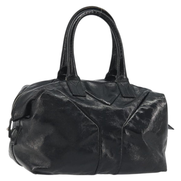 SAINT LAURENT Hand Bag Patent Leather Black Silver 208315 Auth BA14519