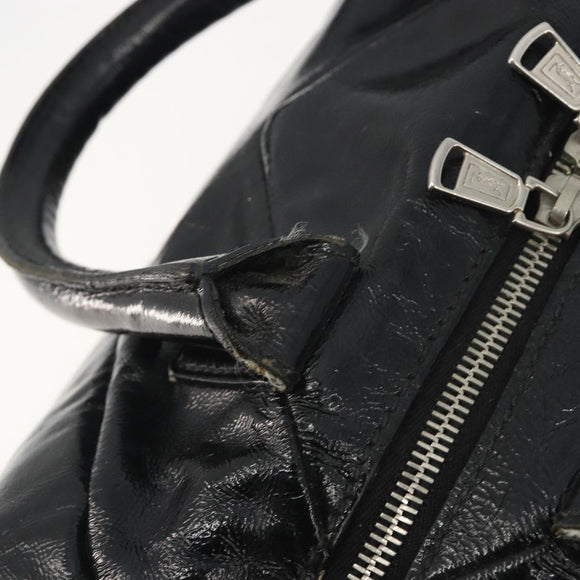 SAINT LAURENT Hand Bag Patent Leather Black Silver 208315 Auth BA14519