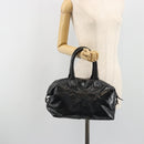 SAINT LAURENT Hand Bag Patent Leather Black Silver 208315 Auth BA14519-23