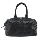 SAINT LAURENT Hand Bag Patent Leather Black Silver 208315 Auth BA14519-3