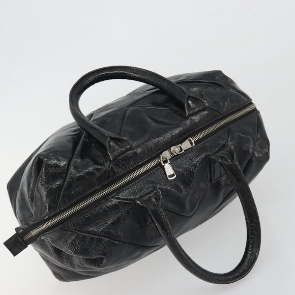 SAINT LAURENT Hand Bag Patent Leather Black Silver 208315 Auth BA14519