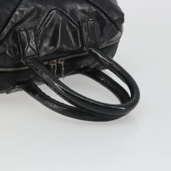 SAINT LAURENT Hand Bag Patent Leather Black Silver 208315 Auth BA14519
