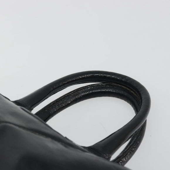 SAINT LAURENT Hand Bag Patent Leather Black Silver 208315 Auth BA14519
