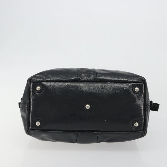 SAINT LAURENT Hand Bag Patent Leather Black Silver 208315 Auth BA14519