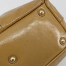 SAINT LAURENT Hand Bag Patent Leather Beige Gold 208315 Auth BA14520-14