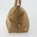 SAINT LAURENT Hand Bag Patent Leather Beige Gold 208315 Auth BA14520-4