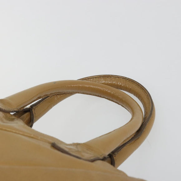 SAINT LAURENT Hand Bag Patent Leather Beige Gold 208315 Auth BA14520