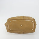 SAINT LAURENT Hand Bag Patent Leather Beige Gold 208315 Auth BA14520-9