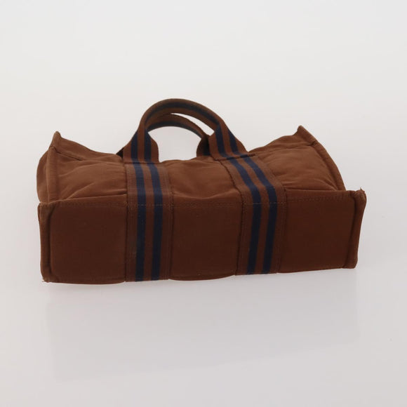 HERMES Fourre Tout Hand Bag cotton 5 Set Black Red Navy Auth BA14521