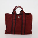 HERMES Fourre Tout Hand Bag cotton 5 Set Black Red Navy Auth BA14521-17