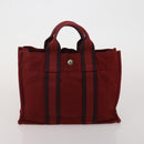 HERMES Fourre Tout Hand Bag cotton 5 Set Black Red Navy Auth BA14521-18