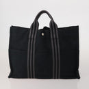 HERMES Fourre Tout Hand Bag cotton 5 Set Black Red Navy Auth BA14521-2