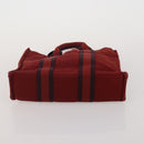 HERMES Fourre Tout Hand Bag cotton 5 Set Black Red Navy Auth BA14521-20