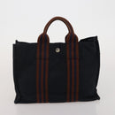 HERMES Fourre Tout Hand Bag cotton 5 Set Black Red Navy Auth BA14521-22