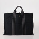 HERMES Fourre Tout Hand Bag cotton 5 Set Black Red Navy Auth BA14521-3