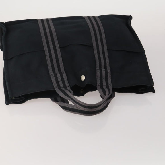 HERMES Fourre Tout Hand Bag cotton 5 Set Black Red Navy Auth BA14521
