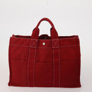 HERMES Fourre Tout Hand Bag cotton 5 Set Black Red Navy Auth BA14521-8