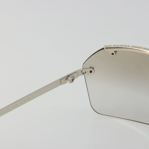 Christian Dior Rimless Sunglasses Metal Champagne Gold Silver Auth BA14522V