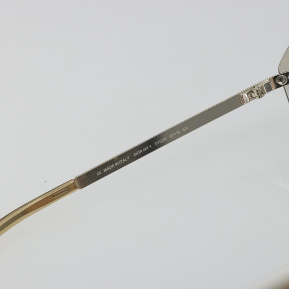 Christian Dior Rimless Sunglasses Metal Champagne Gold Silver Auth BA14522V