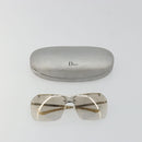 Christian Dior Rimless Sunglasses Metal Champagne Gold Silver Auth BA14522V-16
