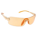 Christian Dior Rimless Sunglasses Metal Orange Gold Auth BA14524V-1